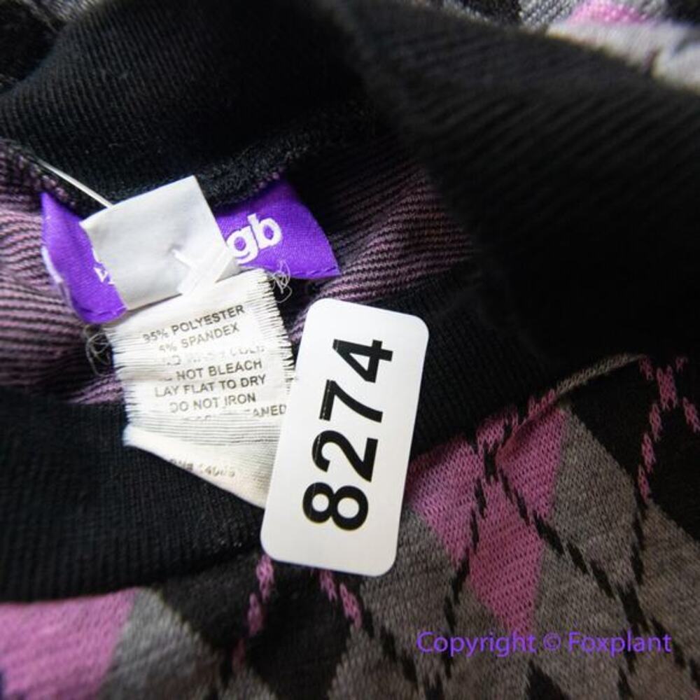 Unique Vintage Adorable Purple & Pink Argyle Sweater‎ Dress women plus size 1X - Picture 16 of 16